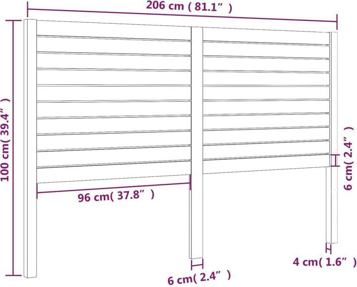 Image du produit vidaXL Kopfteil (206 x 4 x 100 cm)