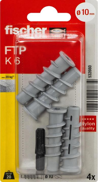 Image du produit Fischer Turbo Tampon pour béton cellulaire FTP K 6 K (4) (4 pcs)