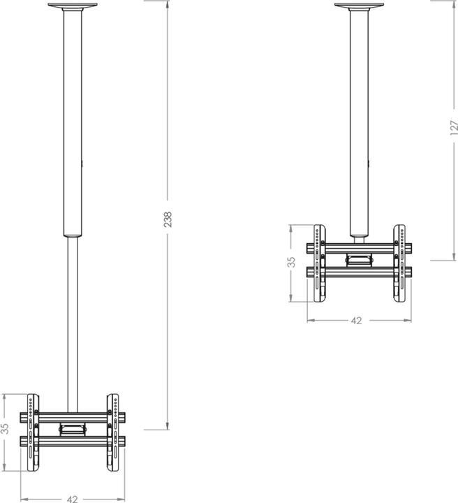 Image du produit VCM Support TV universel VESA pour plafond CM3 Maxi (Plafond, 39.76", 50 kg)