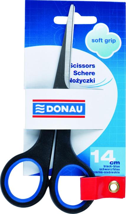 Donau Kantoorschaar softgrip, 14cm, blauw (14.50 cm)
