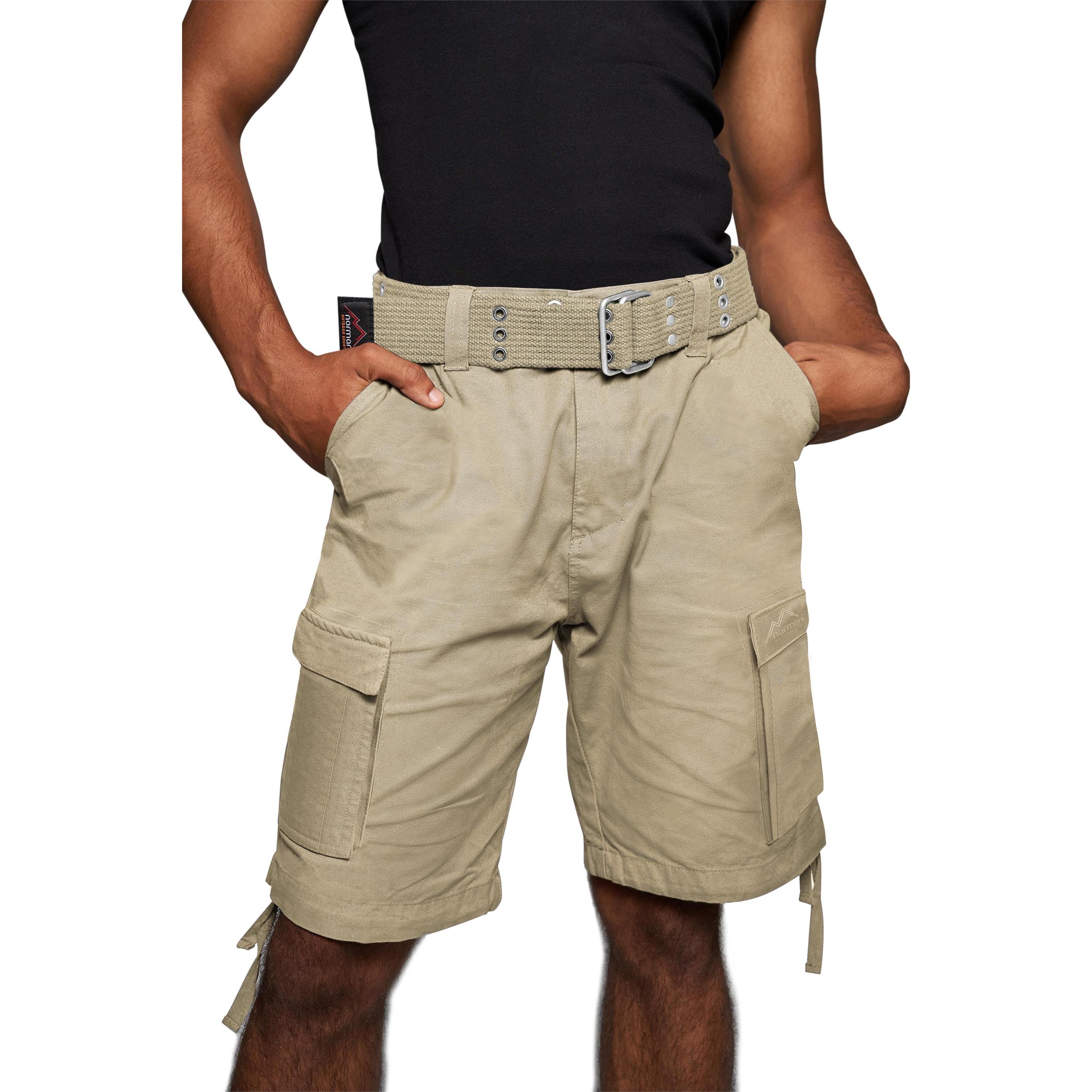 Normani, Herren, Shorts, Sommer-Shorts „Kalahari“ mit Gürtel „Wadi“, Grün, (L)