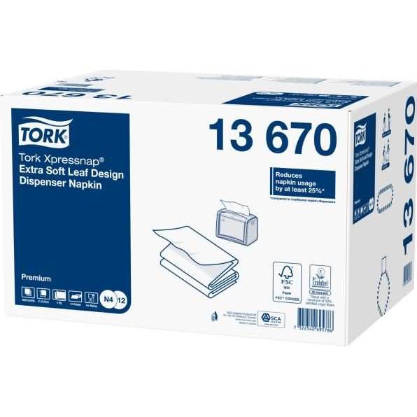 Tork, Servietten, 13670, White, Monochromatic, 330 mm, 213 mm, 540 mm, 98 mm (8 x)
