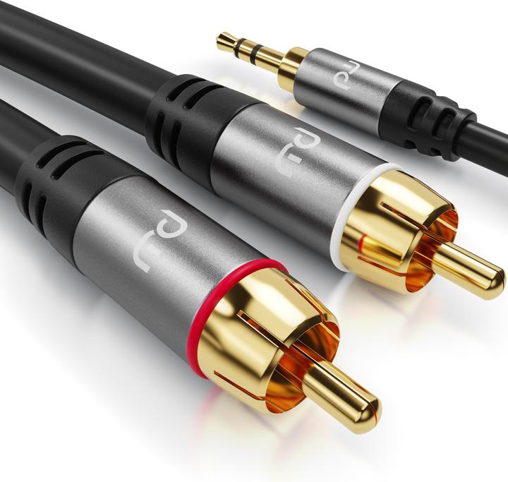 Produktbild Primewire Cinchkabel - Cinch zu 3,5mm Klinke Audio Kabel, RCA, AUX, Stereo HiFi Adapter mehrfach geschirmt (0.50 m, 3.5mm Klinke (AUX), Cinch)