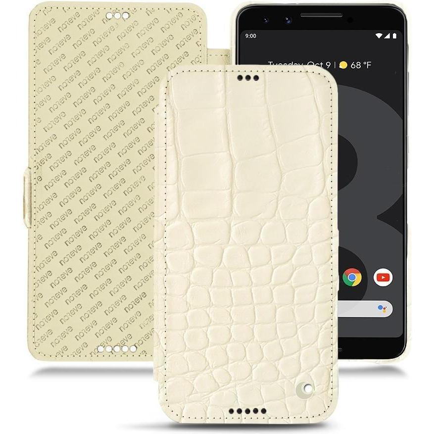 Thumbnail - Noreve Lederschutzhülle horizontal (Google Pixel 3 XL), Smartphone Hülle, Weiss