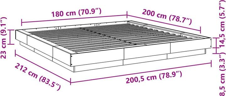Produktbild vidaXL Bettgestell (180 x 200 cm)