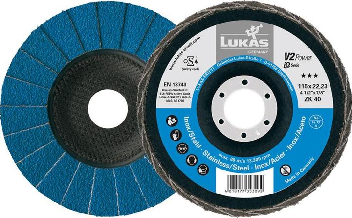 Actual product image Lukas Flap disc V2 POWER universal Ø 125 mm zirconia alumina grit 60 angular (60)