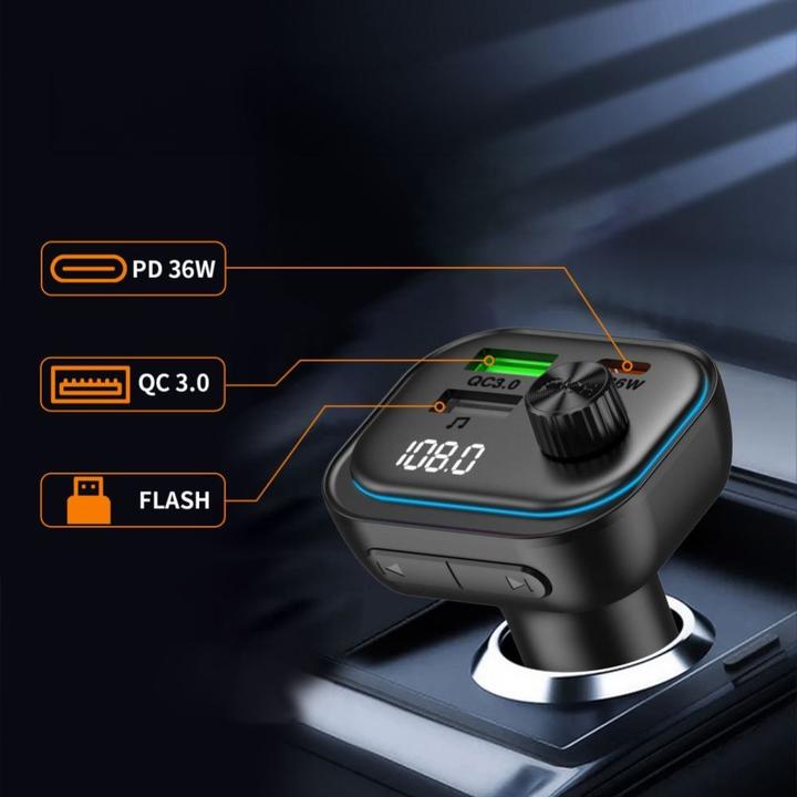 Produktbild Tech-Protect CC07 3-PORT KFZ-LADEGERÄT PD 54W + FM-BLUE-TOOTH-SENDER SCHWARZ (AUX Kabel)
