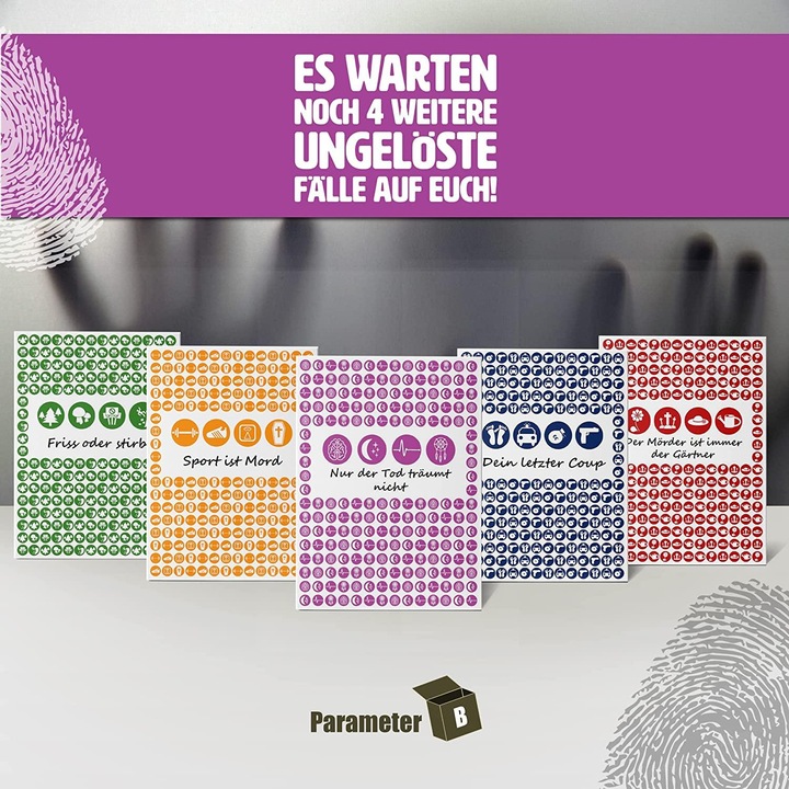 Immagine prodotto Parameter B PARPB003 - Nur der Tod träumt nicht - Crime Dinner Game, per 4 giocatori, da 16 anni (edizione DE) (Tedesco)