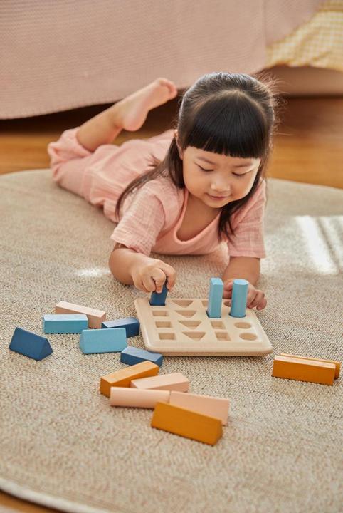 Actual product image Plantoys Orchard geometric block table