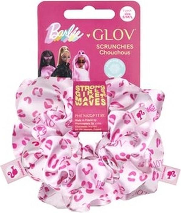 Image du produit Glov Barbie Hair Scrunchies for Girls Satin Hair Bands Set of 3 Pink Panther (Élastiques à cheveux)