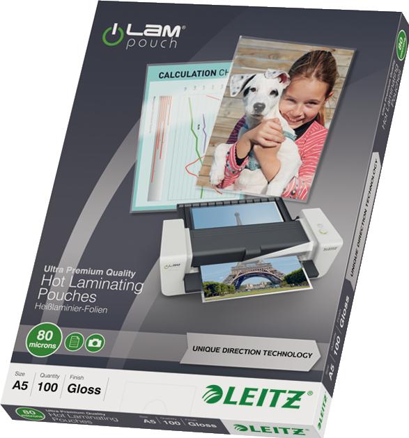 Produktbild Leitz Heisslaminierfolien (A5, 100 Stück, 80 µm)