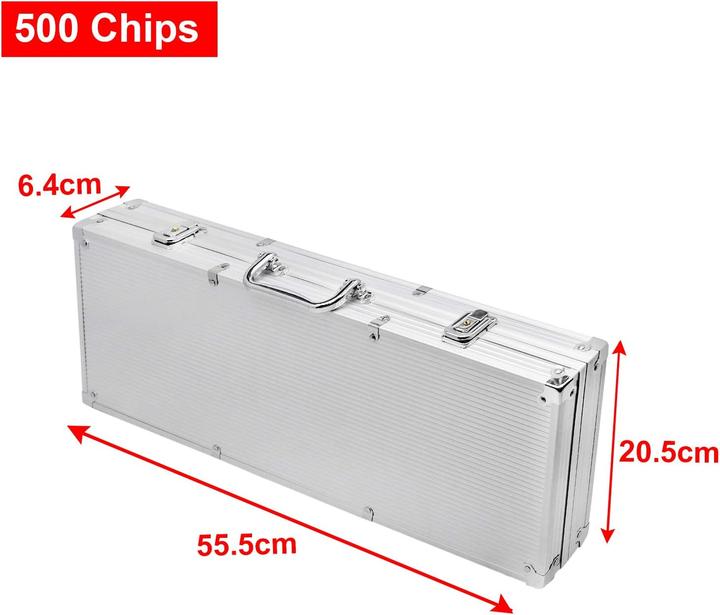 Immagine prodotto Uisebrt Pokerkoffer Set mit 500 Chips
