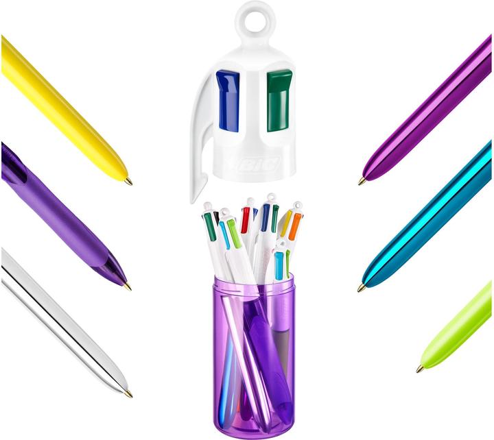 Produktbild Bic CLIP - Kugelschreiber (Weiss, Magenta, Silber, Gelb, Cyan, Violett, Grün, 6 x)