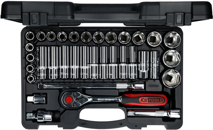 Produktbild KS Tools 1/2" CHROMEplus Steckschlüssel-Satz, 35 Teile, Flank Traction (1/2")