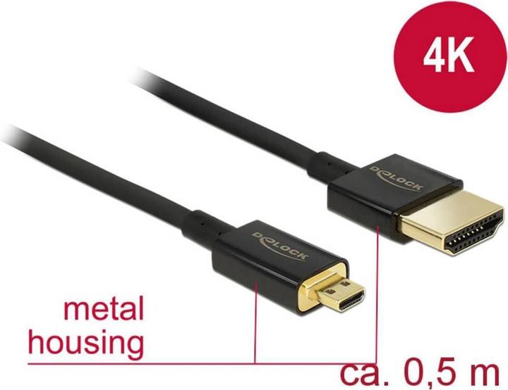Productafbeelding Delock HDMI (type A) - micro HDMI (type D) (0.50 m)