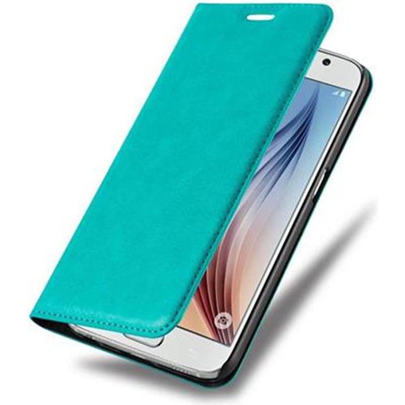 Thumbnail - Cadorabo Book Invisible Magnet Cover (Samsung Galaxy S6), Smartphone Hülle, Türkis