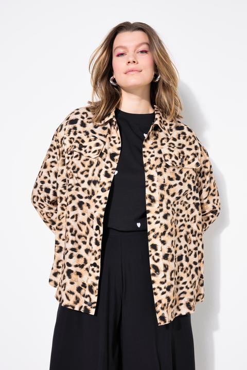 Actual product image Studio Untold Leopard Print Linen Blend Jacket (56)