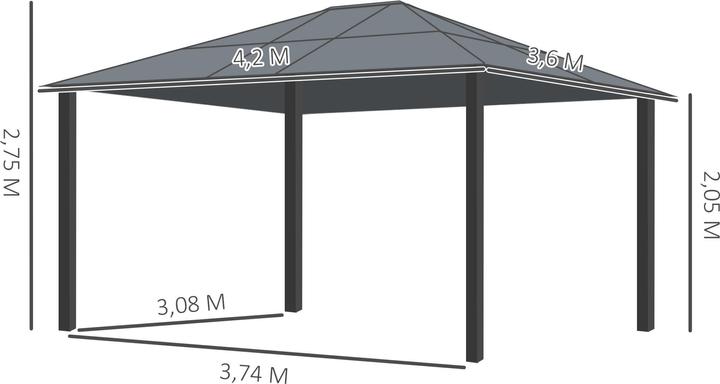Actual product image Outsunny Pavilion garden luxury (420 cm, 360 cm)