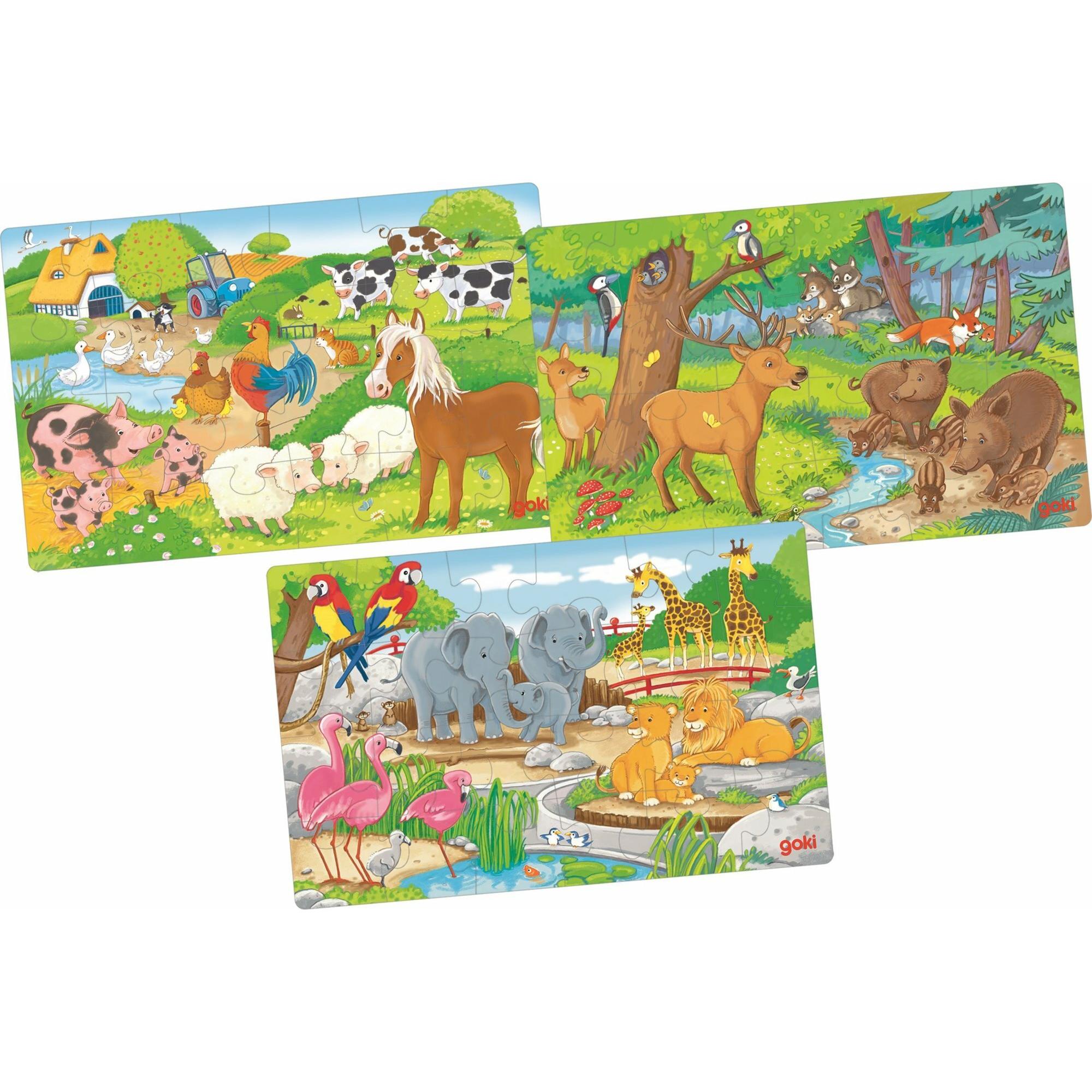 Goki Puzzleset Tiere (72 Teile)