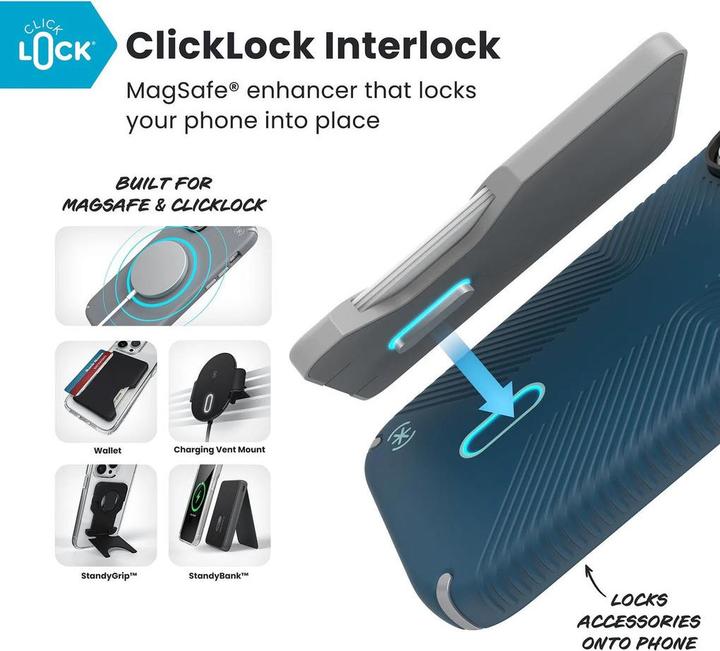 Actual product image speck Presidio2 Grip + ClickLock Apple iPhone 17 Pro Blue - with Microban (Apple iPhone 17 Pro)