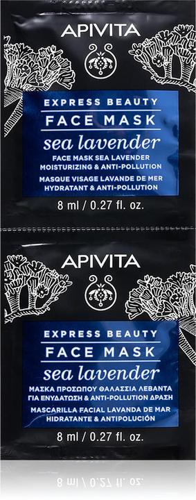 Immagine prodotto Apivita Express Beauty Maschera viso ioeoisturizzante e anti-inquinamento con lavanda marina 2x8ml (16 ml)