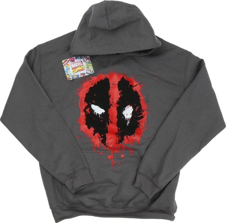 Actual product image Deadpool Mens Splat Face Cotton Hoodie (XL)