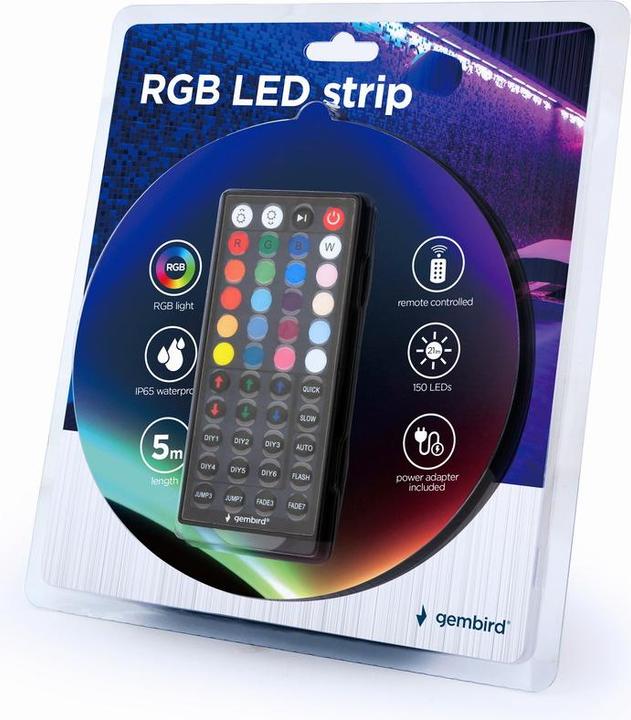 Actual product image Gembird RGB LED strip 5 m LED-S-RGB500-01 (Multicoloured, 500 cm, Indoor)