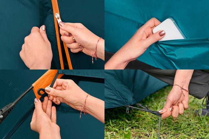 Actual product image Bestway Tent Polyester 2 Entrances 2 Exits 70/210/70x240x138 cm Camping 68142 (4.81 kg, 4 persons)