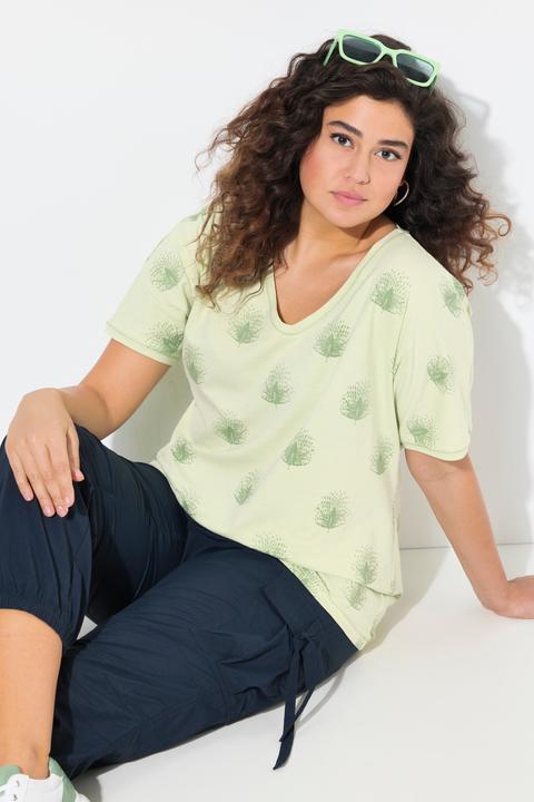 Produktbild Ulla Popken T-Shirt, Pfauen, Oversized, V-Ausschnitt, Halbarm (50, 52)