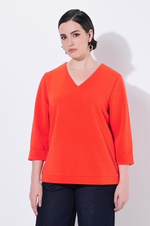 Actual product image Ulla Popken Lightly Textured 3/4 Sleeve Tee (46, 48)