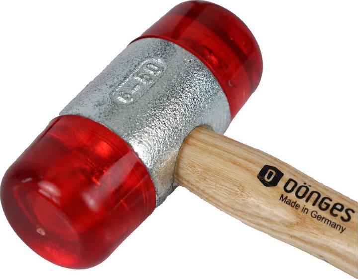 Produktbild Dönges Kunststoffhammer mit lackiertem Eschenstiel, 50 mm, rot (941 g)