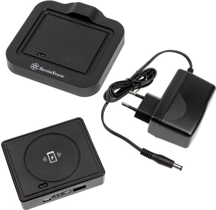 Produktbild Silverstone SST-QIB052-D Qi Lader mit Docking Station - schwarz (15.50 W)