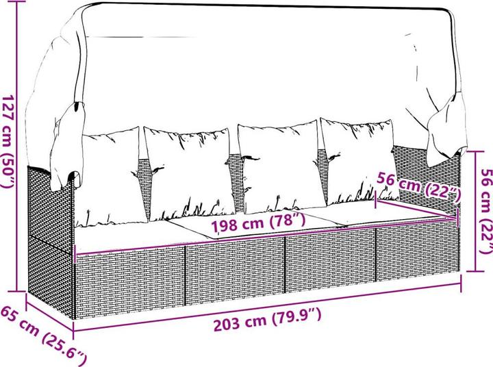 Immagine prodotto vidaXL Outdoor Loungebett (58 cm)