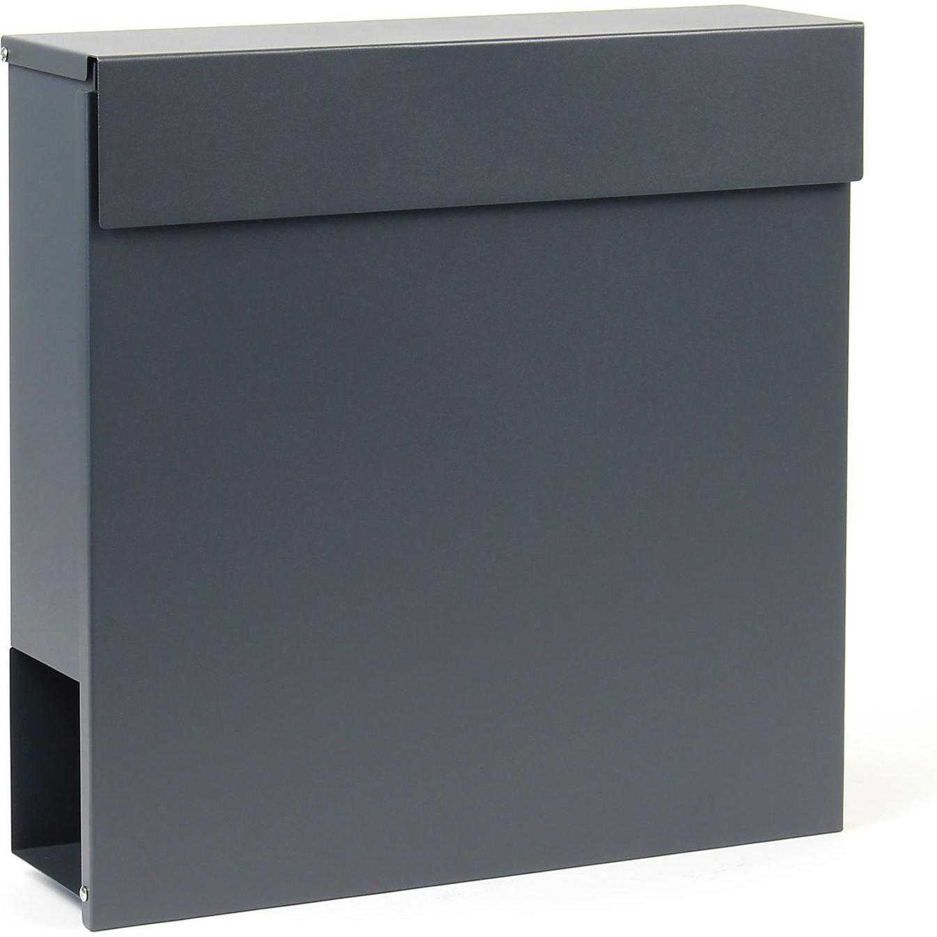 Wiltec, Briefkasten, Briefkasten V49 Anthrazit 370x105x370mm Schloss Zeitung pulverbeschichtet