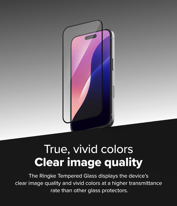 Produktbild Ringke Screen Protector for iPhone 16 / 15 EASY SLIDE TEMPERED GLASS 2 pack, w installation Jig (2 Stück, Apple iPhone 16)