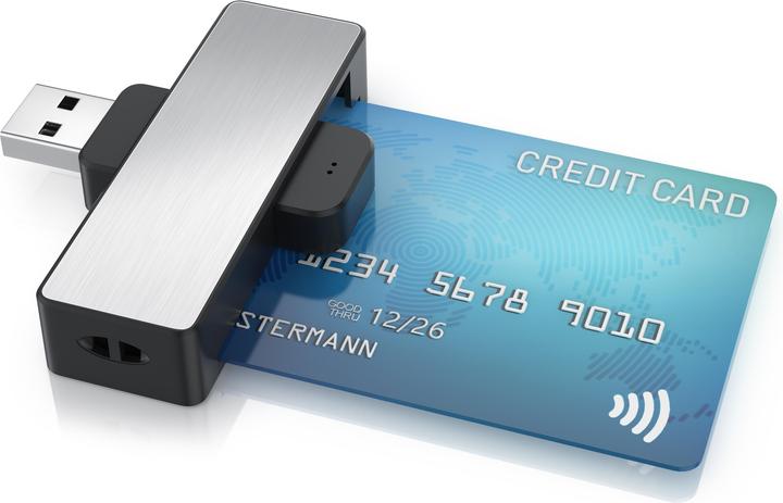 CSL Chipkartenleser und Schreiber, USB Typ A Smart Card Reader, ISO 7816, MacOS, Win 10–11, Android (USB-C)