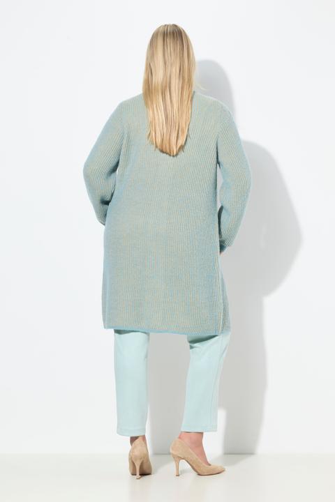 Produktbild Ulla Popken Long-Strickjacke, Doubleface-Rippstrick, V-Ausschnitt (58, 60)