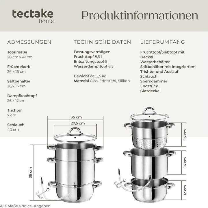 Produktbild tectake Dampfentsafter