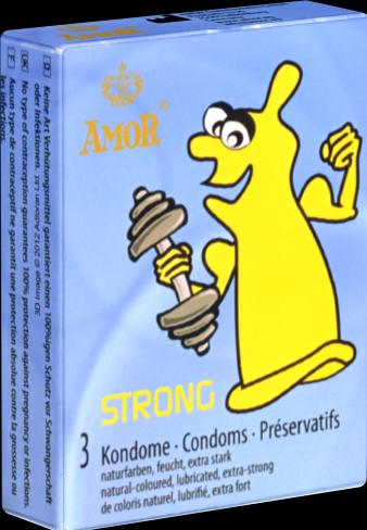 Image du produit Amor Strong" 3 préservatifs extra forts pour des rapports anaux en toute sécurité (3 pcs)