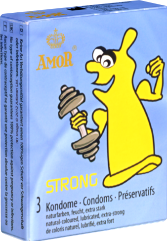 Actual product image Amor Strong" 3 extra strong condoms for safe anal intercourse (3 pcs.)