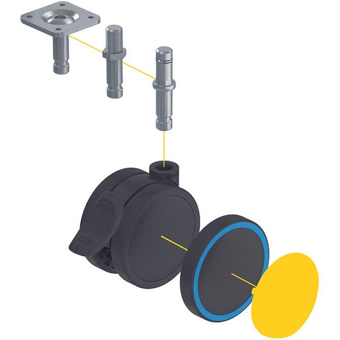 Tente, Ruote + Rotelle, Rotelle girevoli Anika con freno