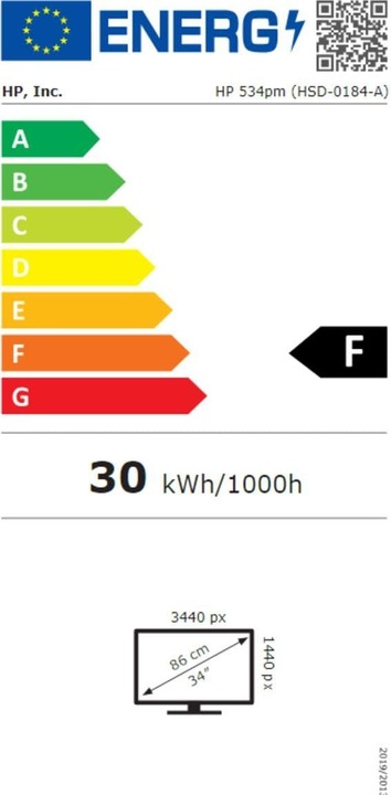 Energy Label HP 534pm Docking Display (3440 x 1440 pixels, 34")