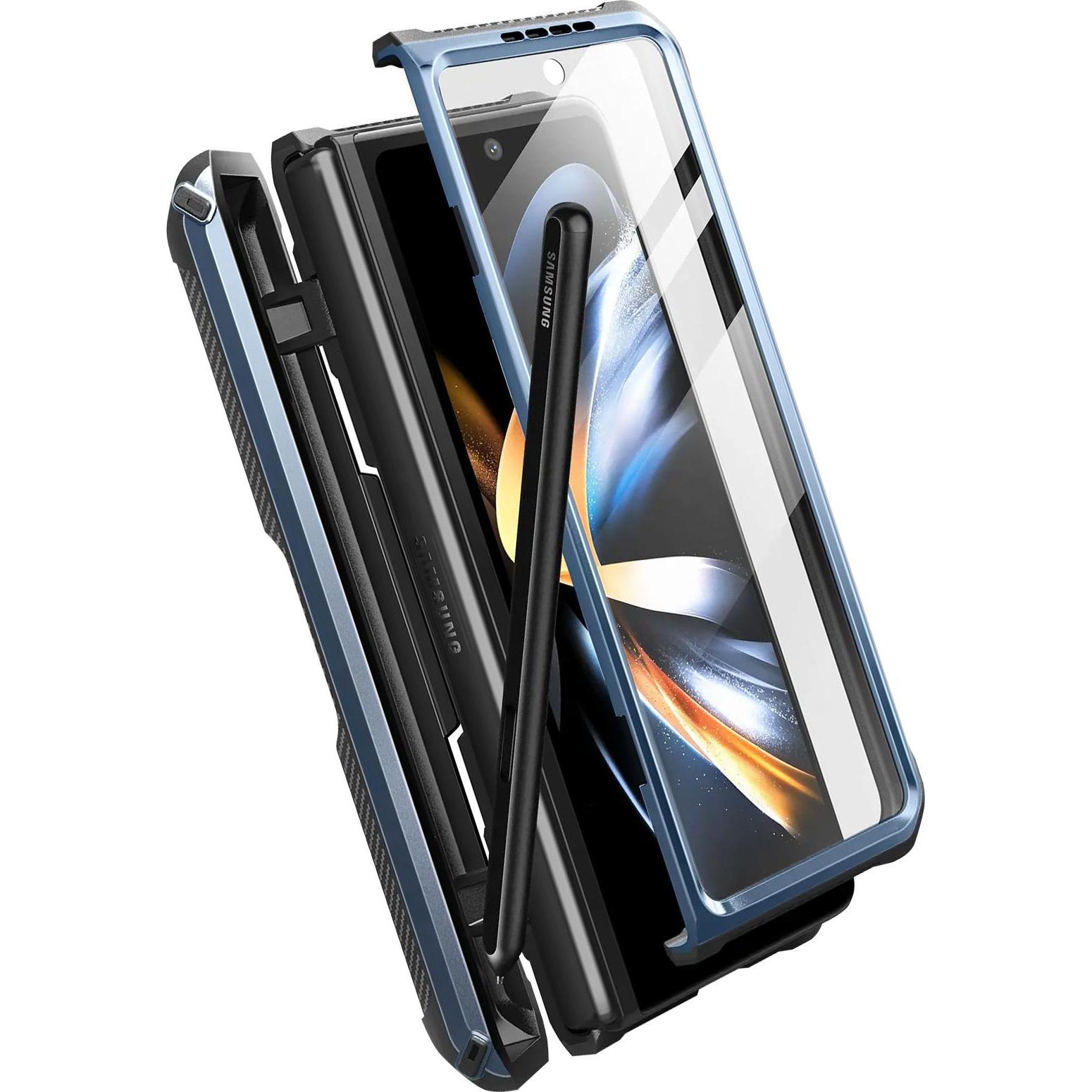 Supcase UBPro met screenprotector en penhouder Samsung Z Fold5 - Icy Blue (Samsung Galaxy Z Fold5), Smartphone Hülle, Bl...