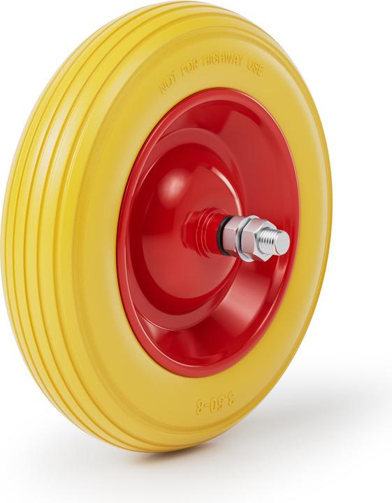 Wiltec Schubkarren PU Rad 4.00-8 160kg Polyurethan Vollgummi Reifen pannensicher