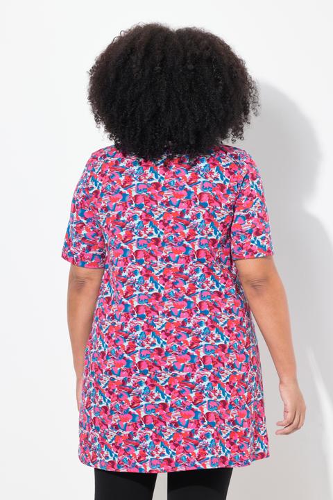 Actual product image Ulla Popken Tiny Floral Print Empire Knit Tunic (56)