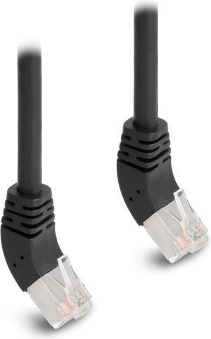 Produktbild Delock Patchkabel 45° unten gewinkelt Cat 6A, S/FTP, 0.25 m Schwarz (S/FTP, CAT6a, 0.25 m)