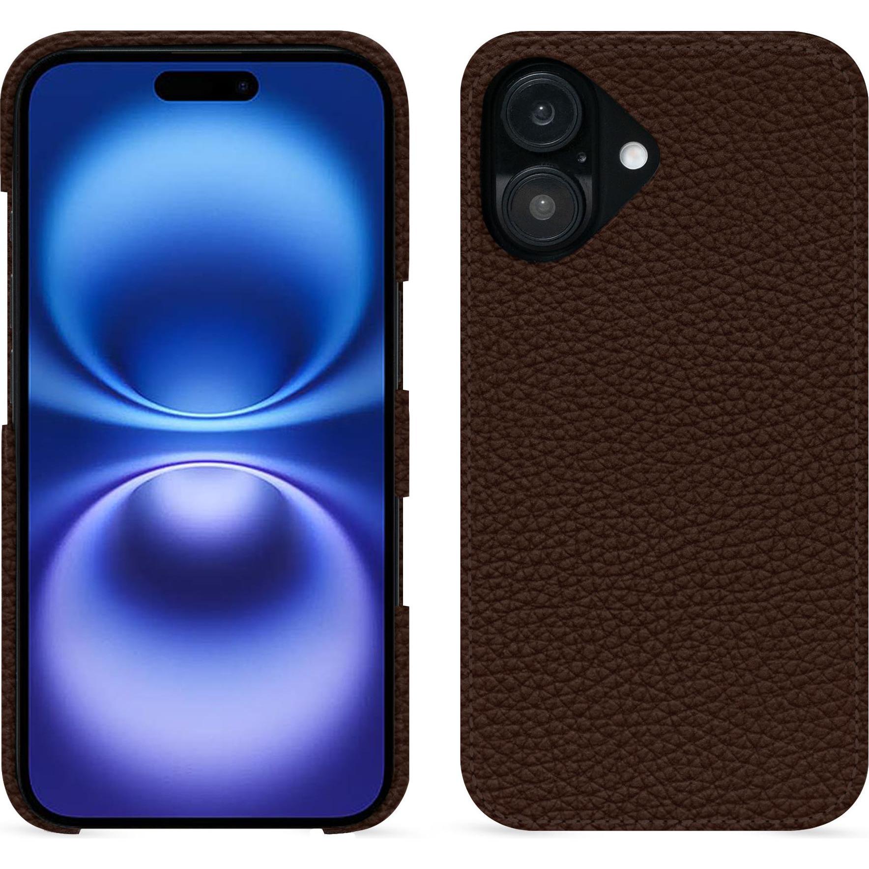 Noreve Lederschutzhülle (Apple iPhone 16), Smartphone Hülle, Braun