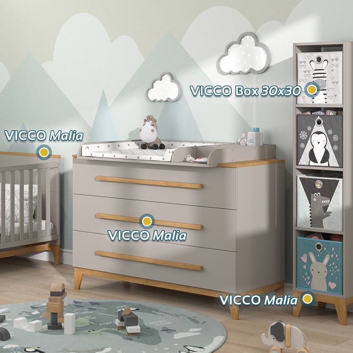 Produktbild VitaliSpa Kinderregal Malia, Cashmere-Eiche, 35.2 x 159.5 cm