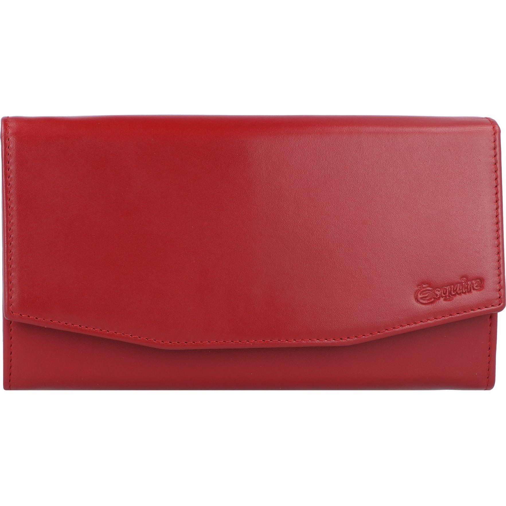 Esquire, Damen, Portemonnaie, New Silk Geldbörse Leder 18 cm, Rot