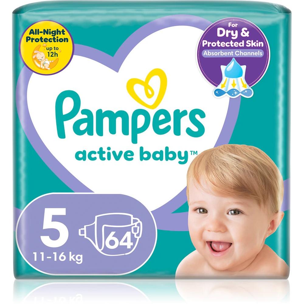 Pampers Active Baby (Dimensione 5, Box mezzo mese, 64 pz.)